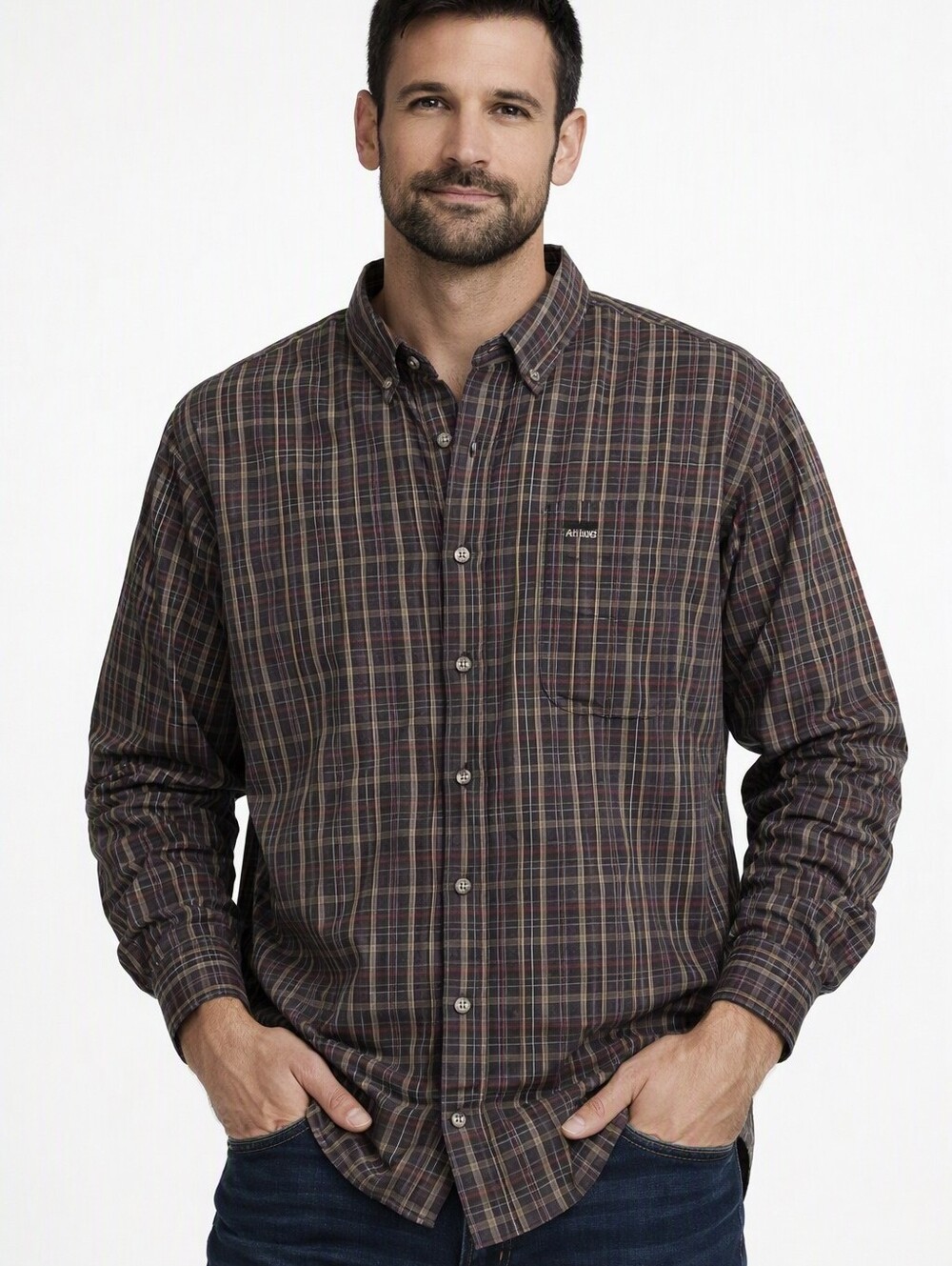 Ariat Shirt Pro Series Button Down Mens XL Plaid Long Sleeve Cotton Blend